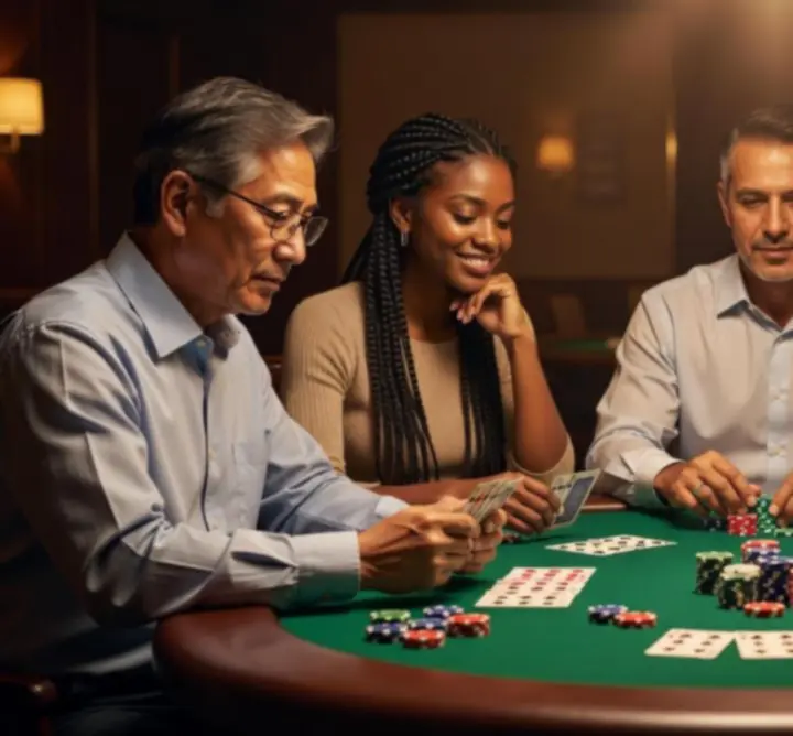 Table de poker conviviale avec des jetons colorés dans la salle MAGICAL LOOK PAULINA KALETA